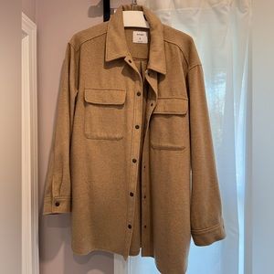 OLD NAVY camel shacket wool blend